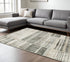 3' X 5' Grey Charcoal Ivory Tan Brown And Beige Geometric Power Loom Stain Resistant Area Rug